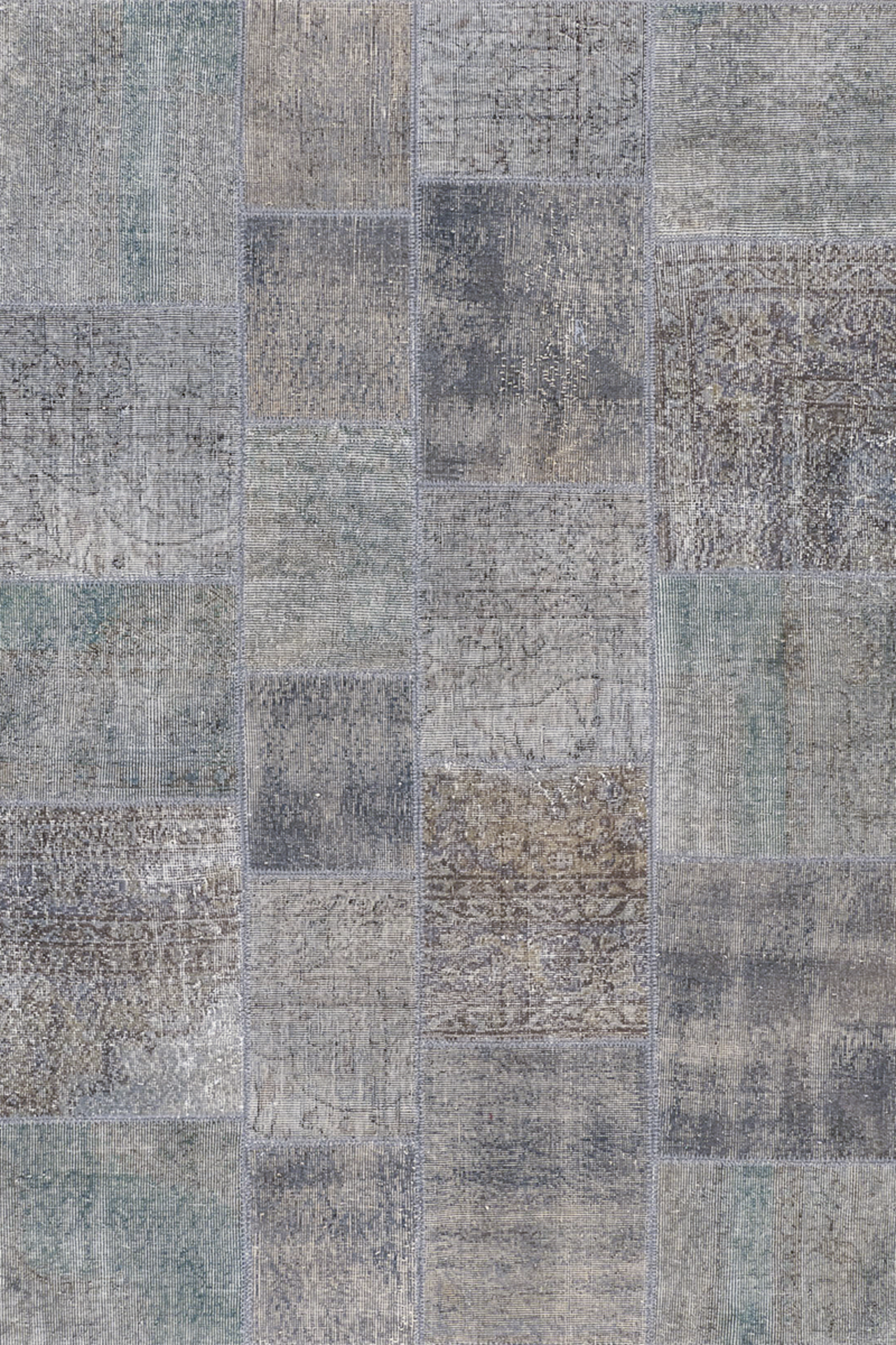 Vintage-Teppich - Patchwork Quarz