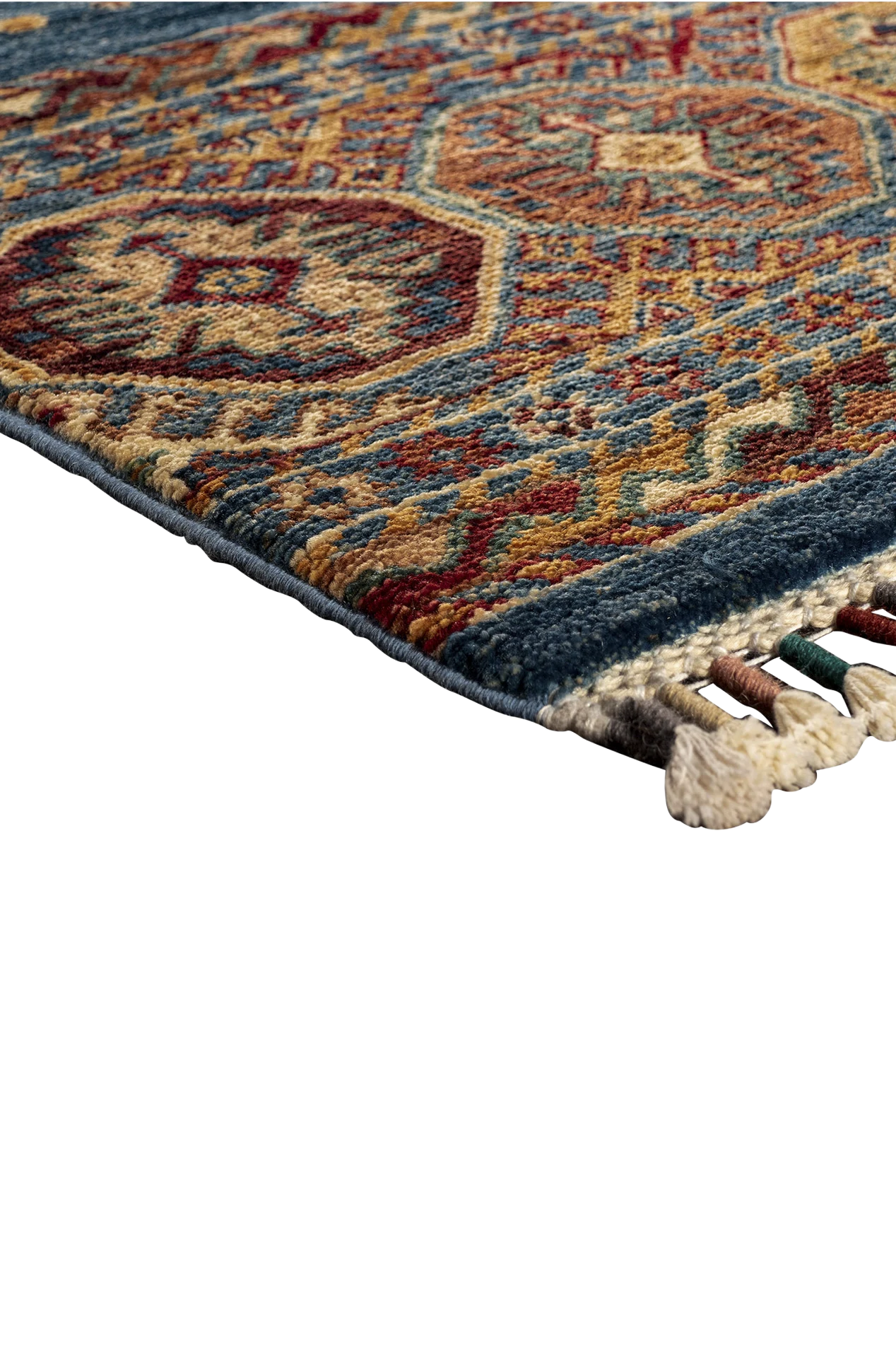 Gabbeh-Art Teppich - antike Schmuckbänder