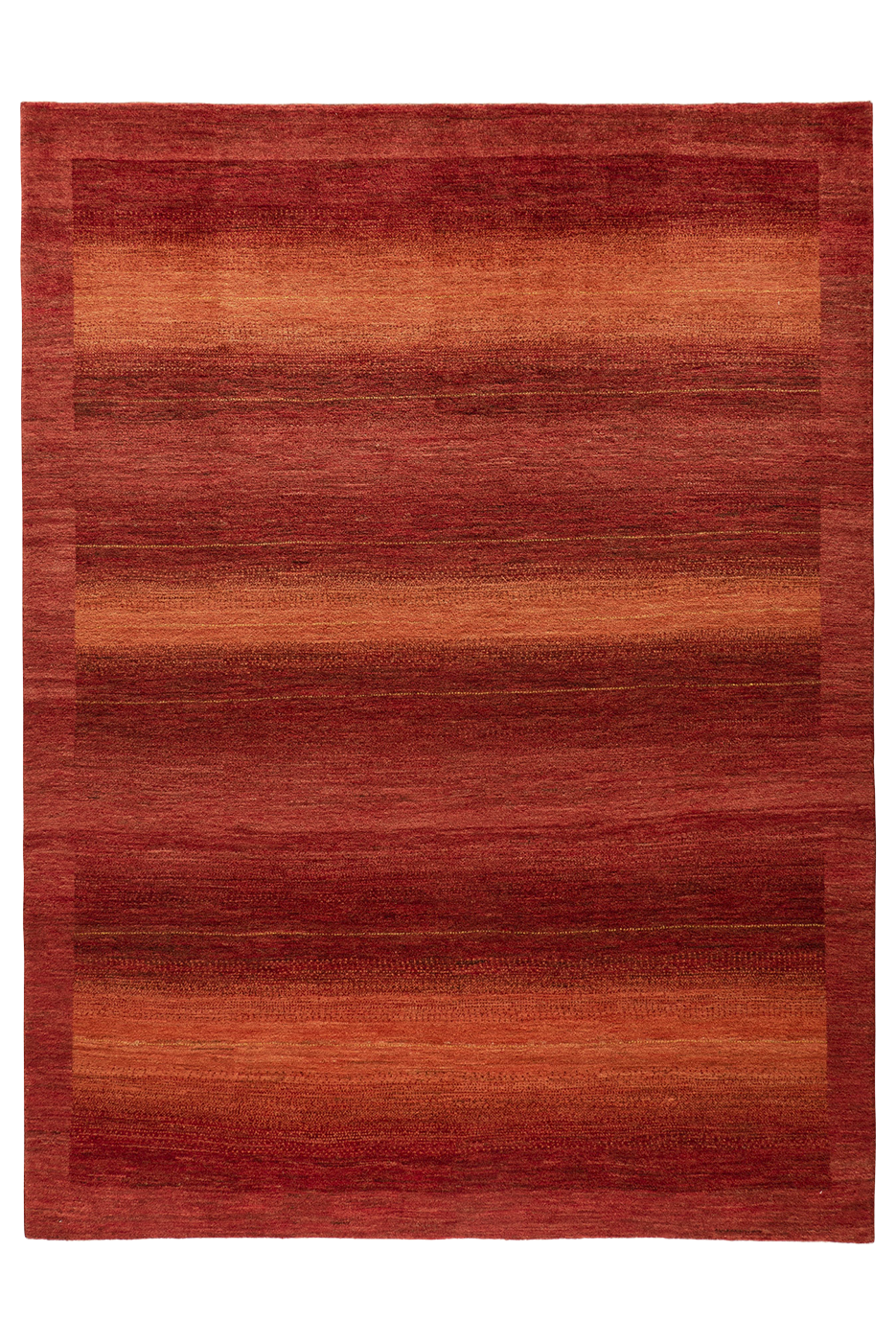 Gabbeh Teppich-Unikat - Rote Felderlandschaft