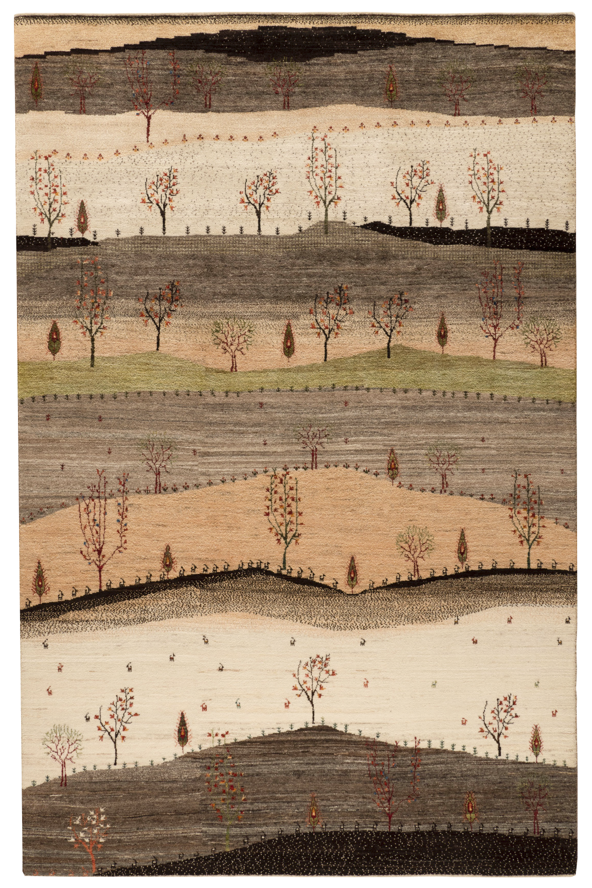 Gabbeh Teppich-Unikat - Gebirgswelt