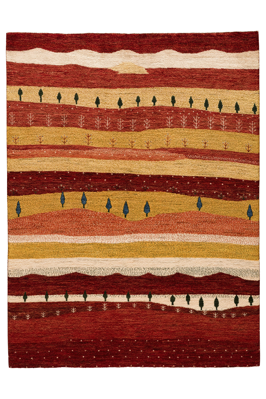 Gabbeh Teppich-Unikat - gelbe Wüste