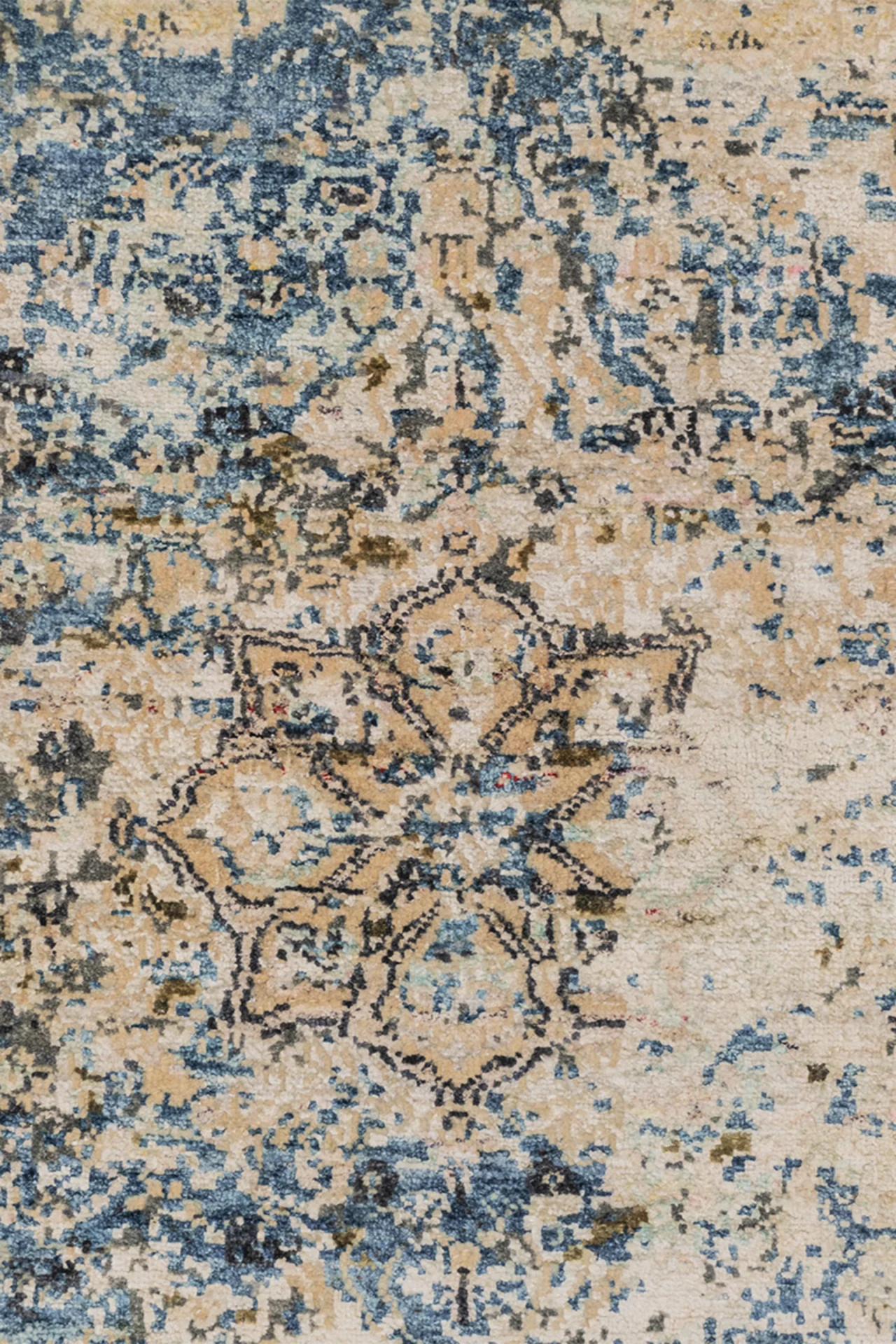 Teppich aus Naturseide & Hochlandwolle - Aquarell