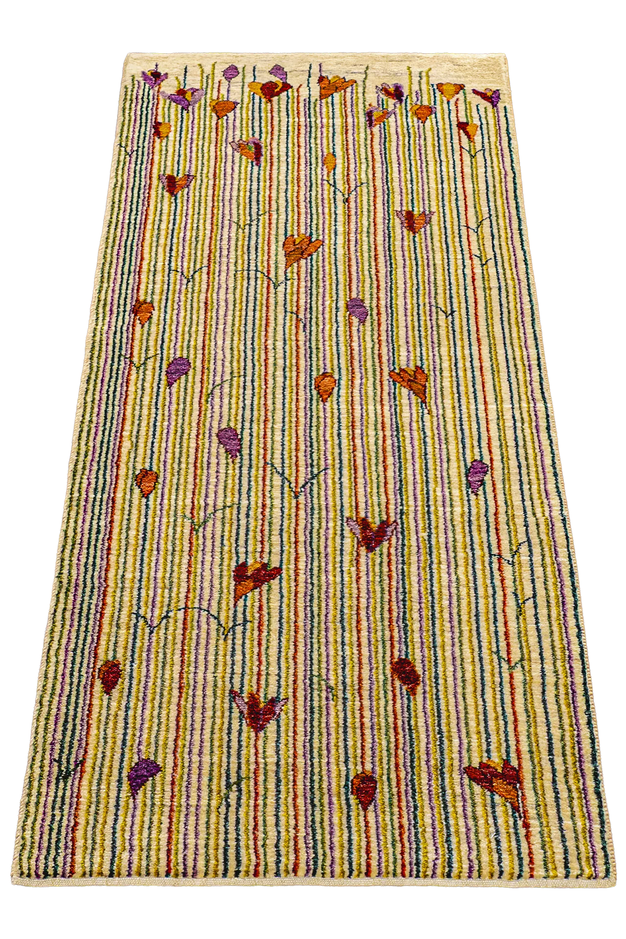 Gabbeh Teppichläufer - Blumenstreifen