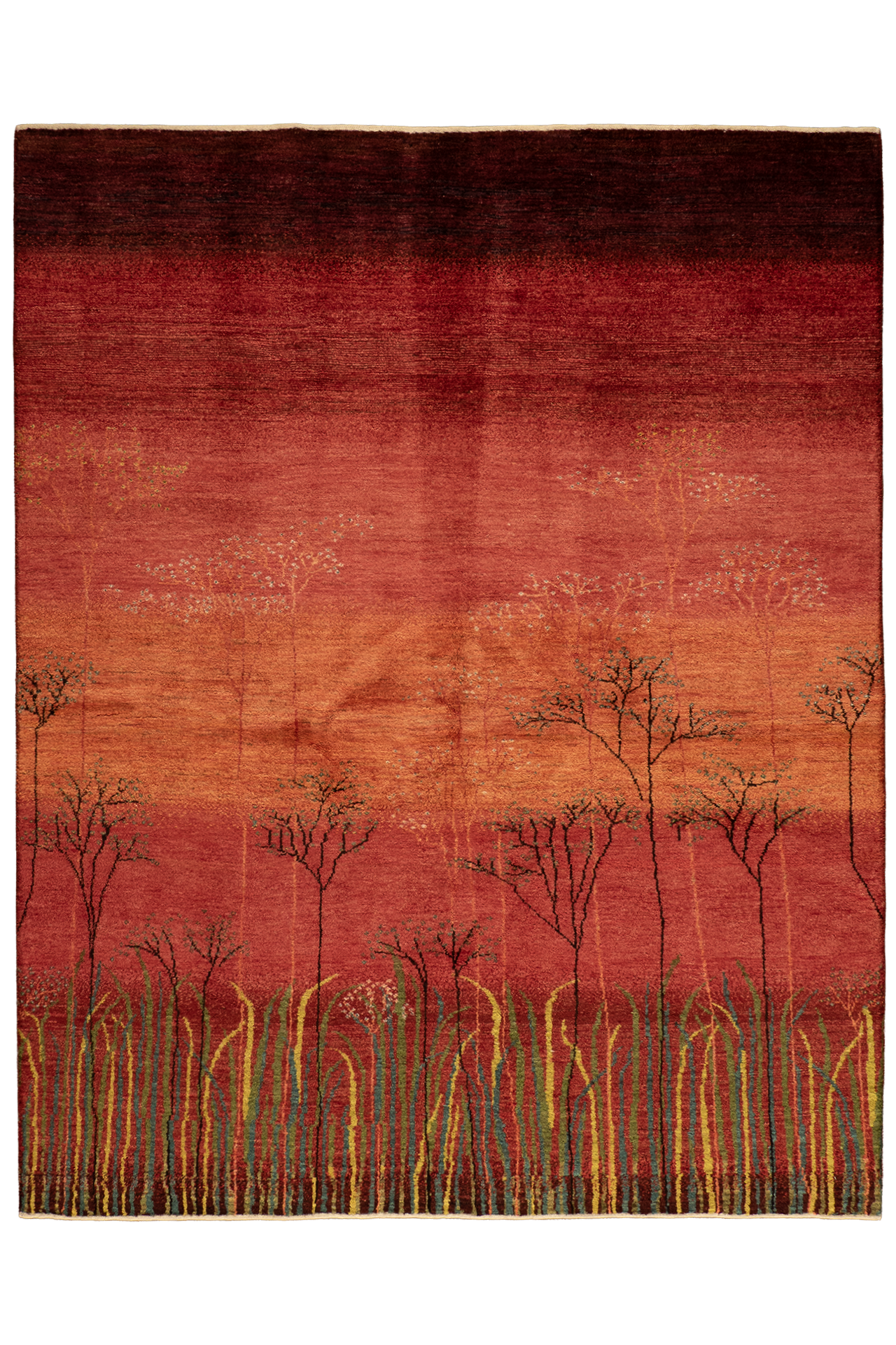 Gabbeh Teppichl-Unikat - Zinnoberpfad