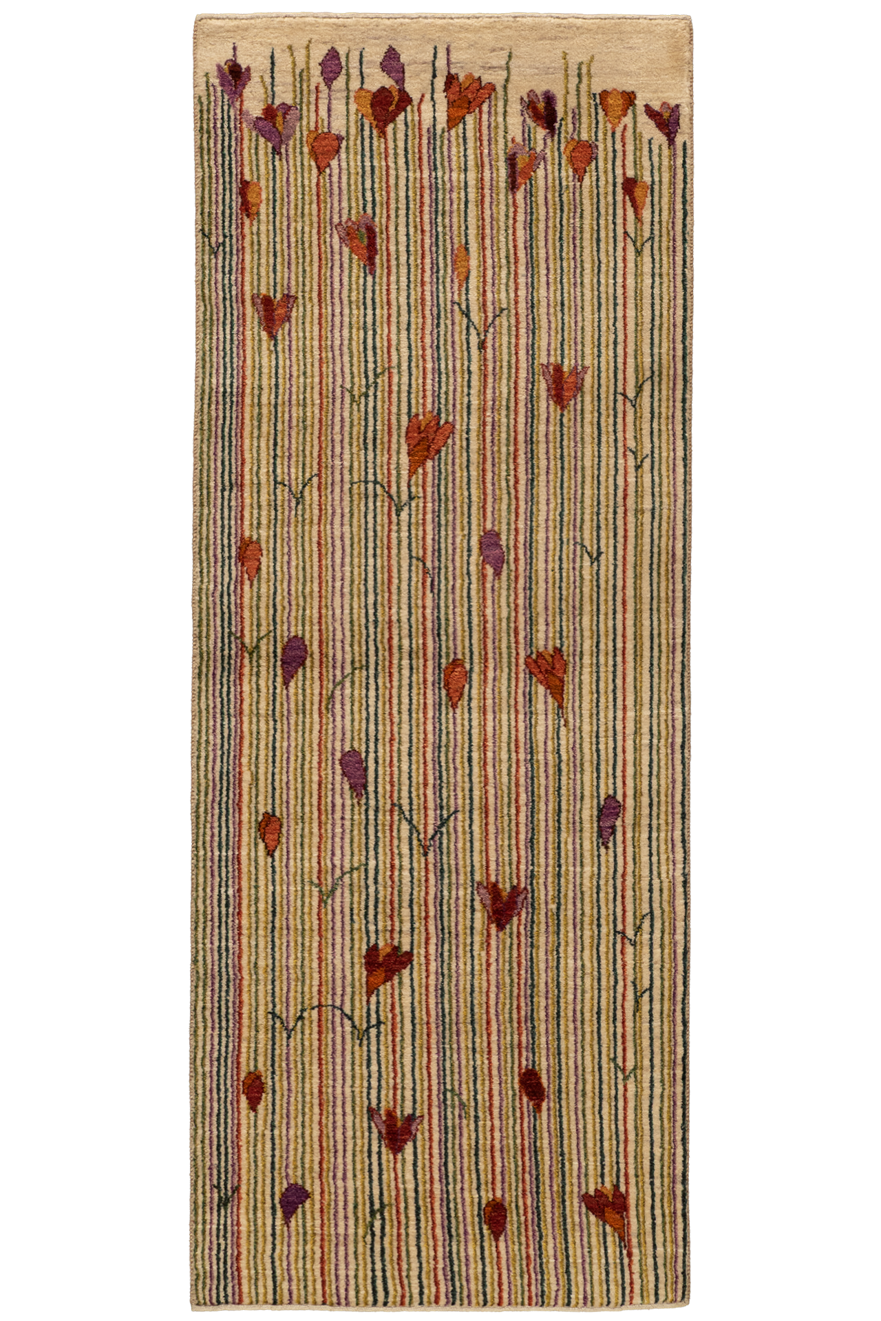 Gabbeh Teppichläufer - Blumenstreifen