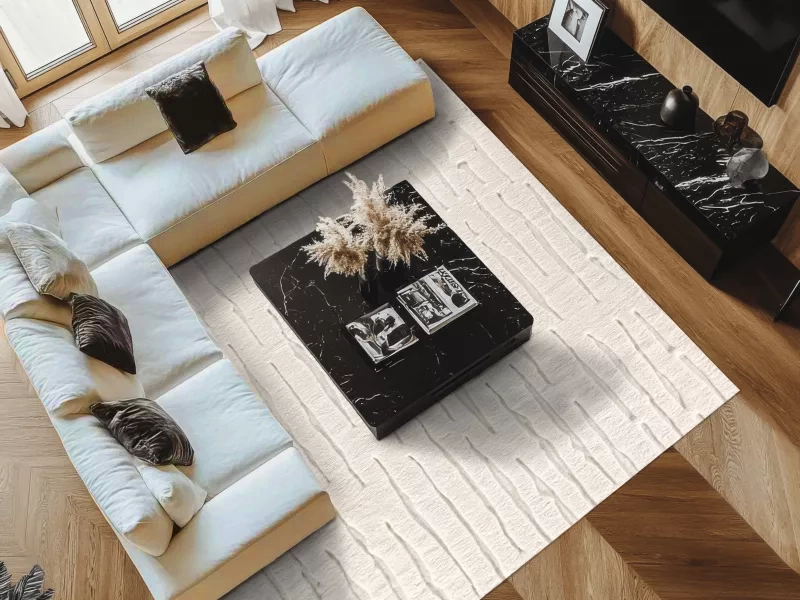 Jordan Collection Designteppich - Boho White