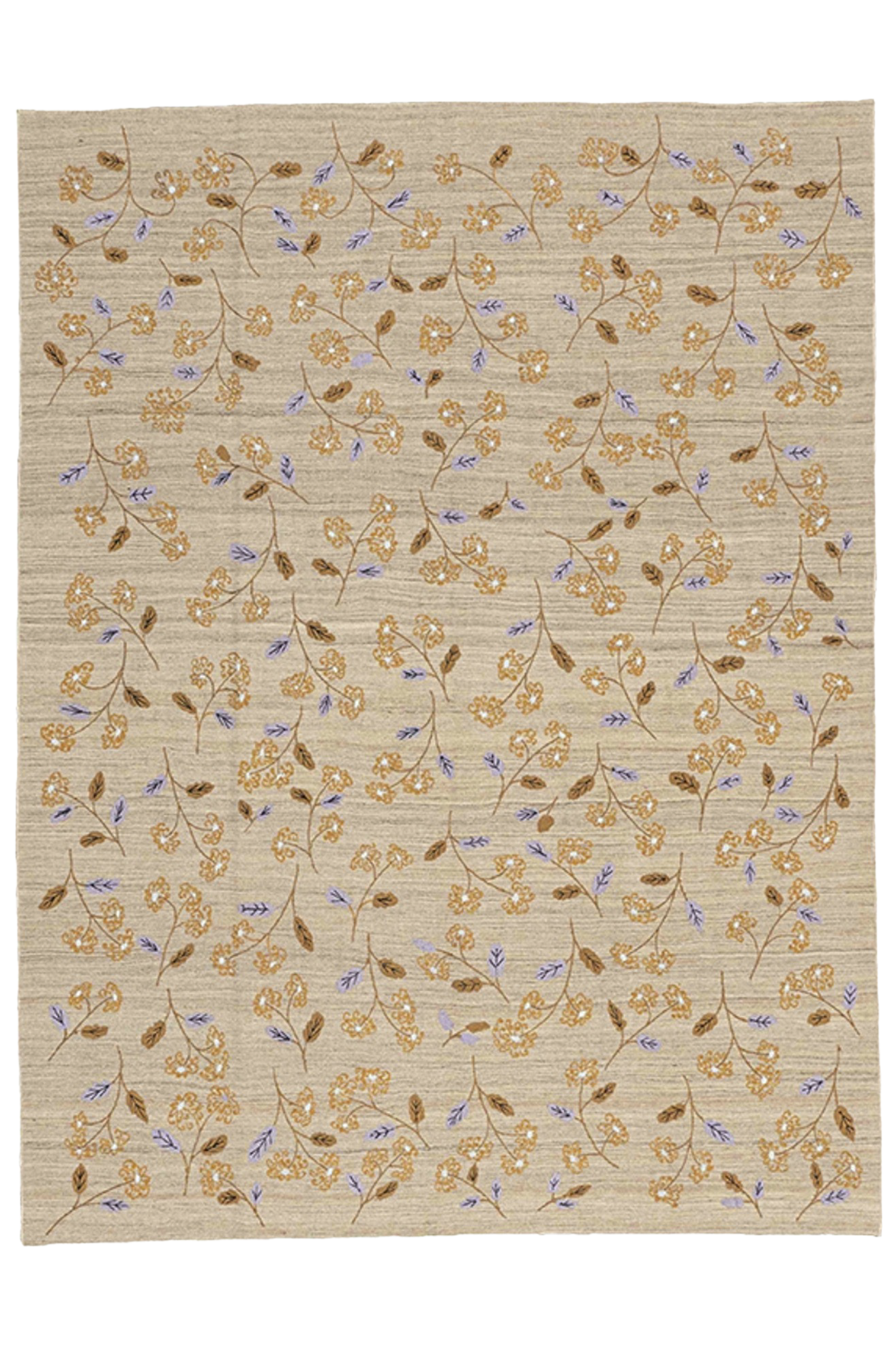 Kelim-Teppich Purple - Leafs