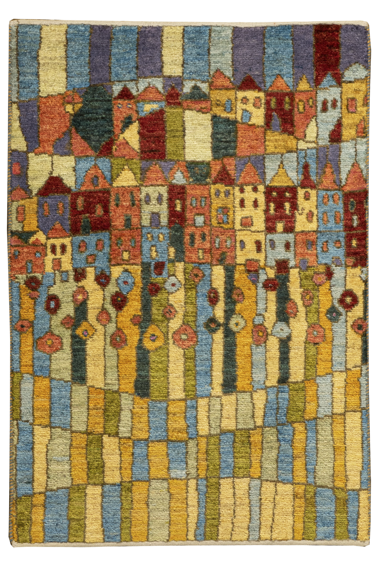 Gabbeh Teppich-Unikat - geschmückte Stadt