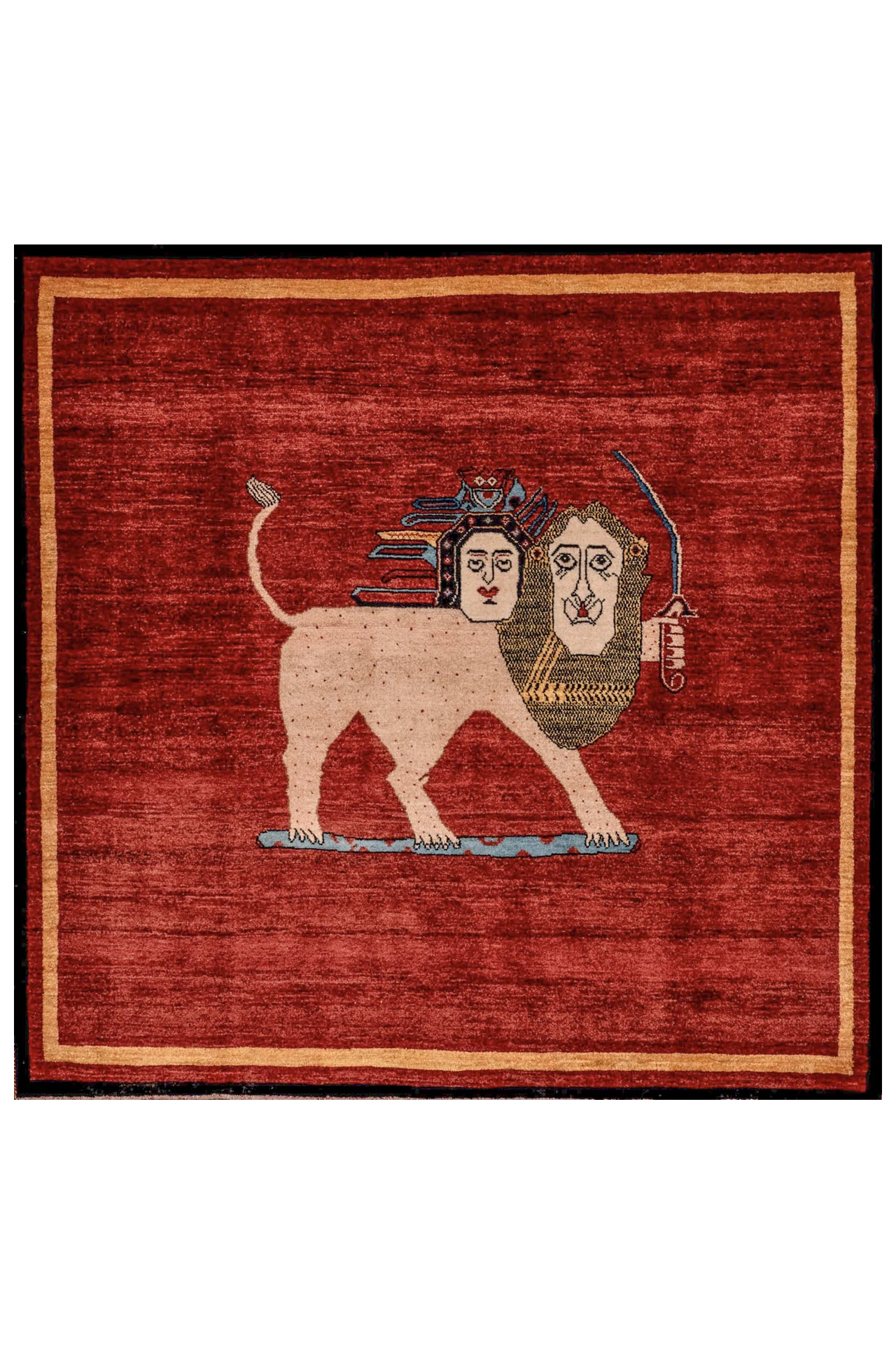 Gabbeh Teppich-Unikat - Löwenwächter