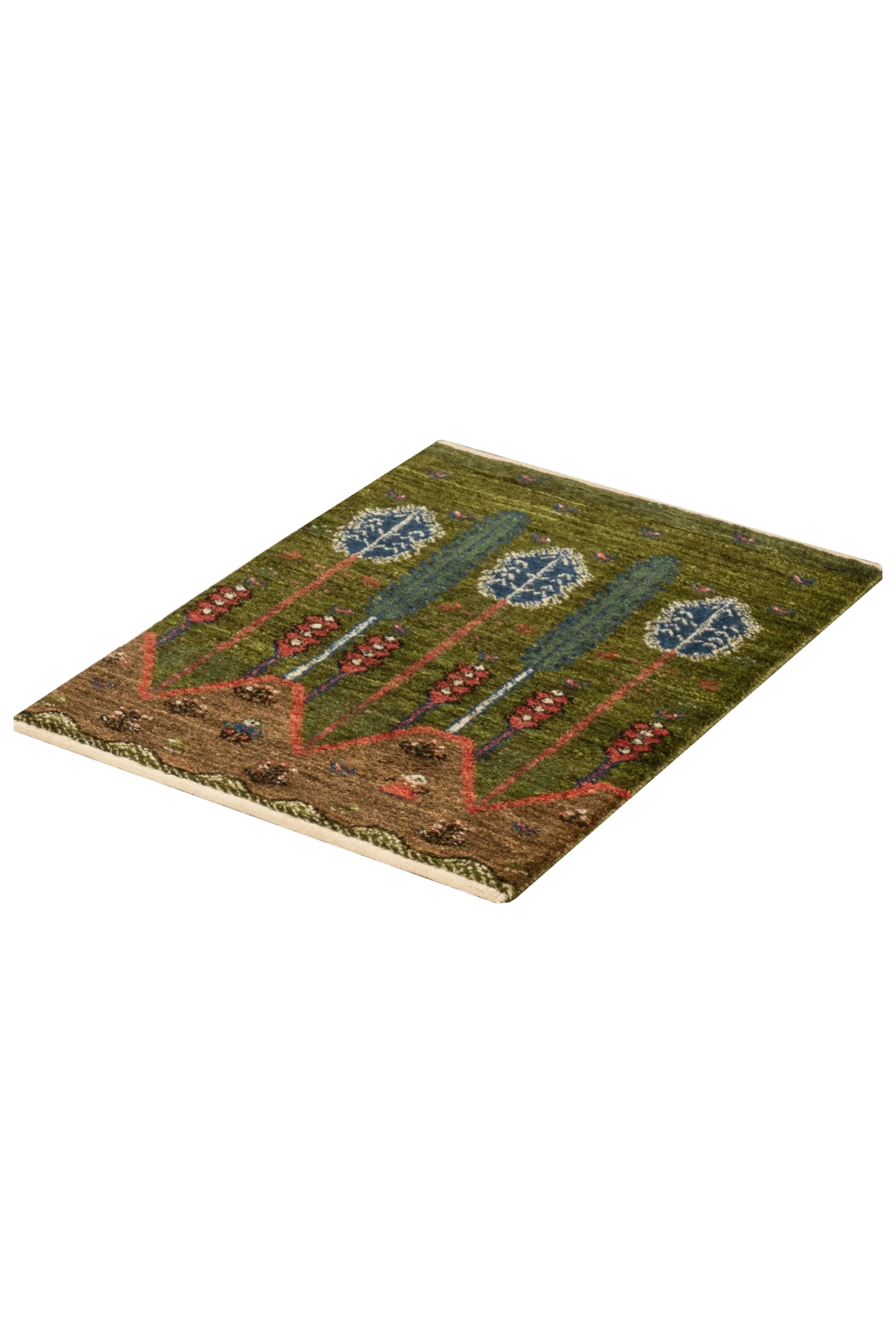 Gabbeh Teppich-Unikat - fröhliche Landschaft