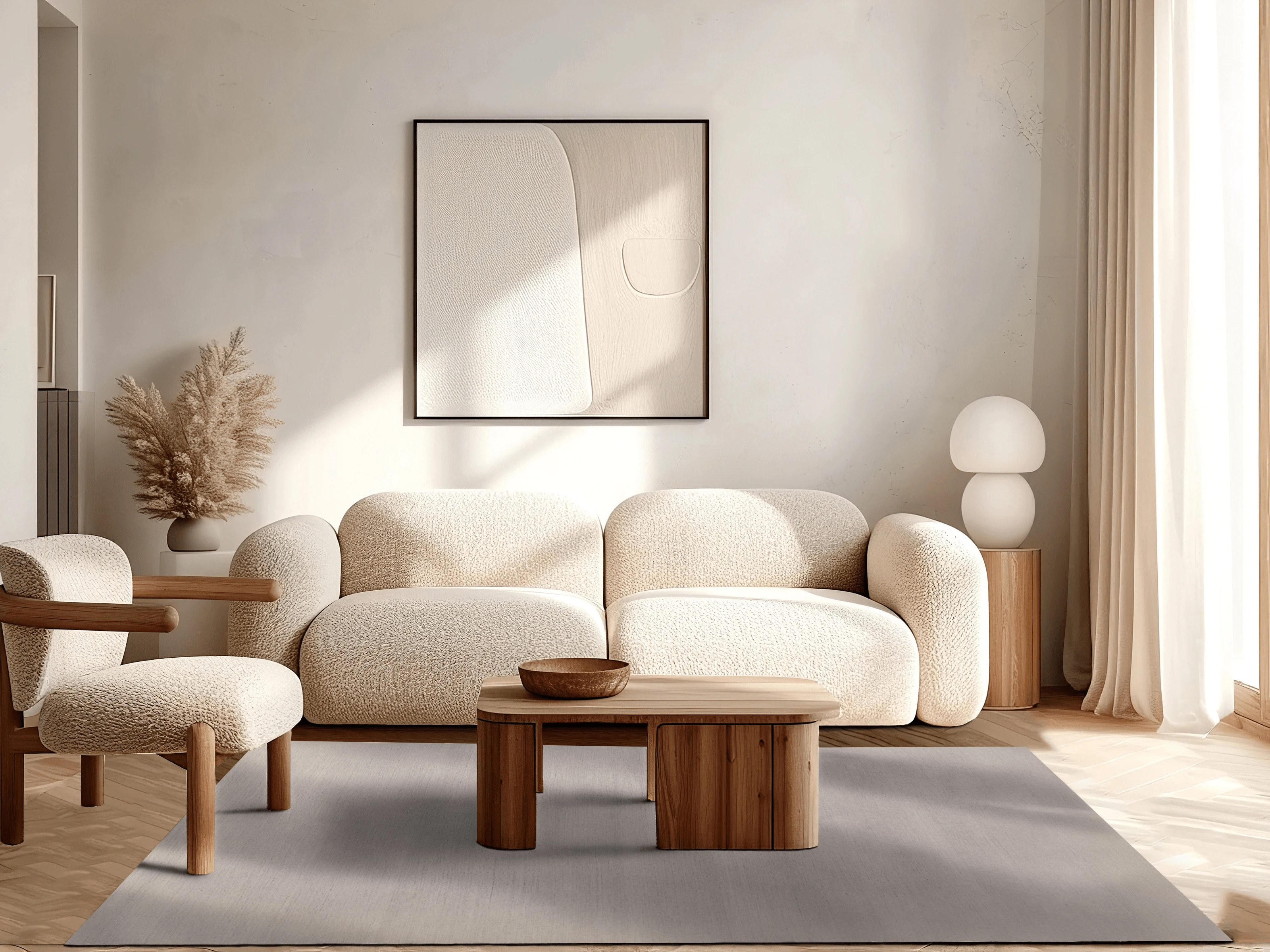 Design-Teppich - Silver Grey