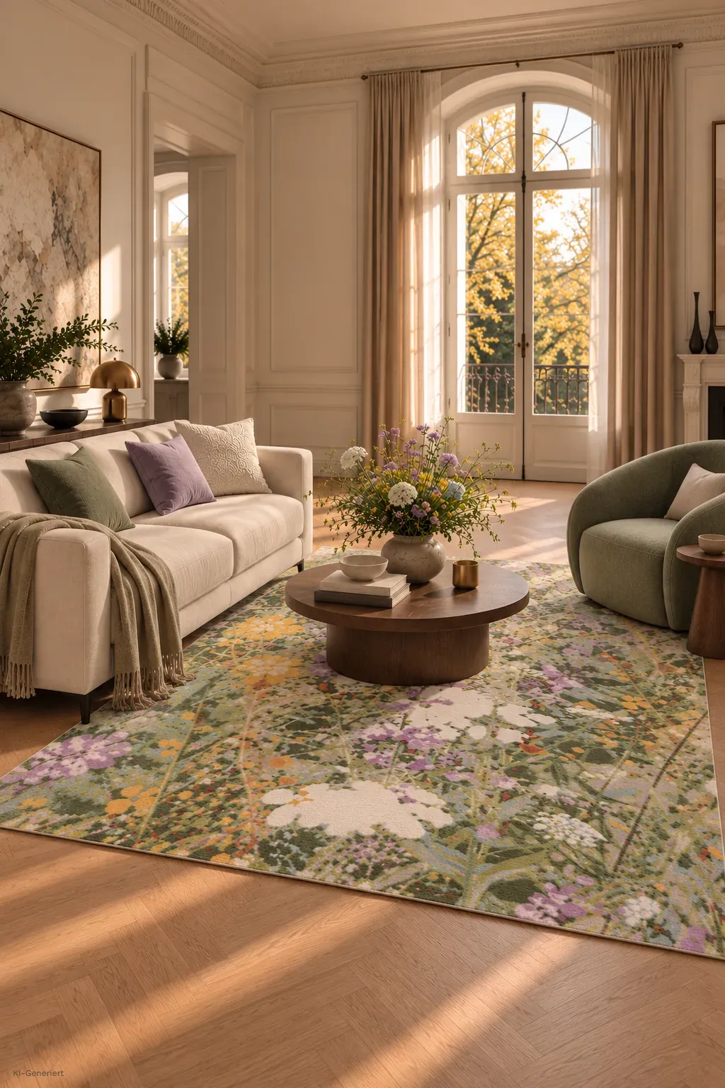 Wool & Silk Teppich - Wild Flowers