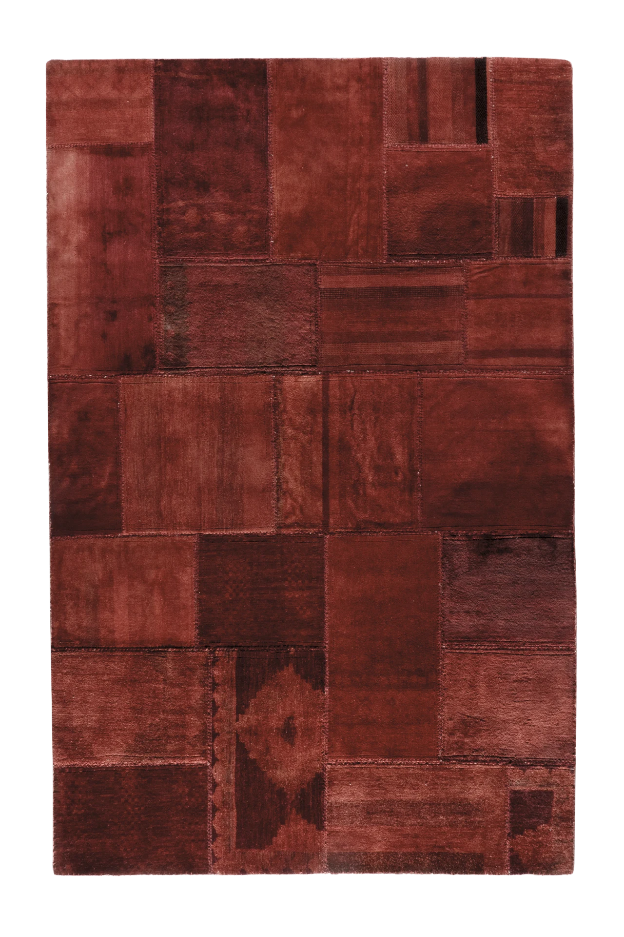 Jordan Collection Designteppich - Patchwork Rubyred
