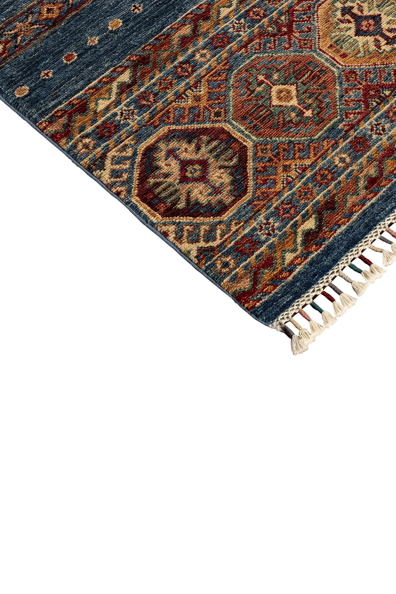Gabbeh-Art Teppich - antike Schmuckbänder