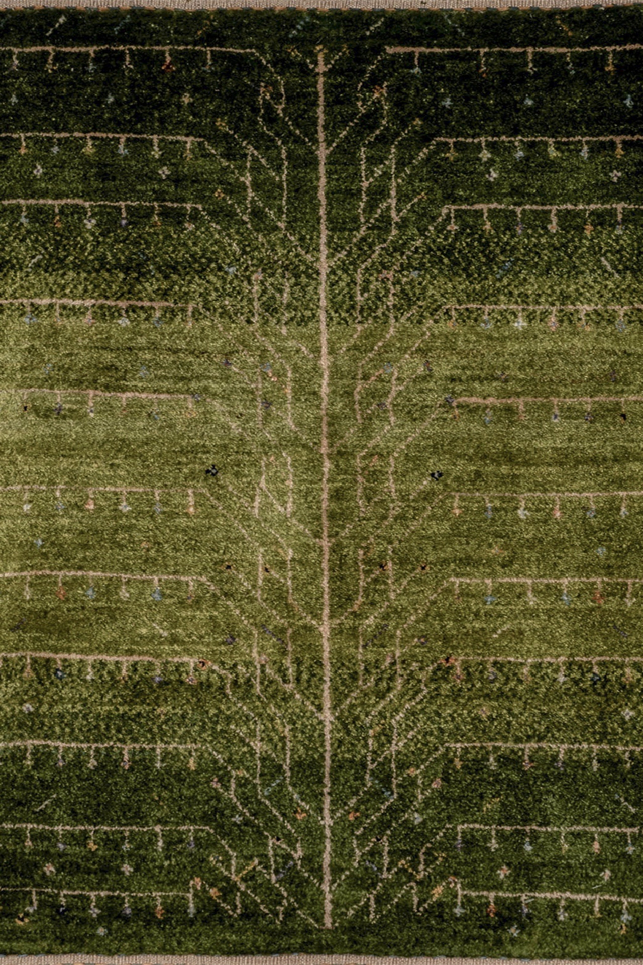 Gabbeh Teppich-Unikat - Grüner Baumlicht