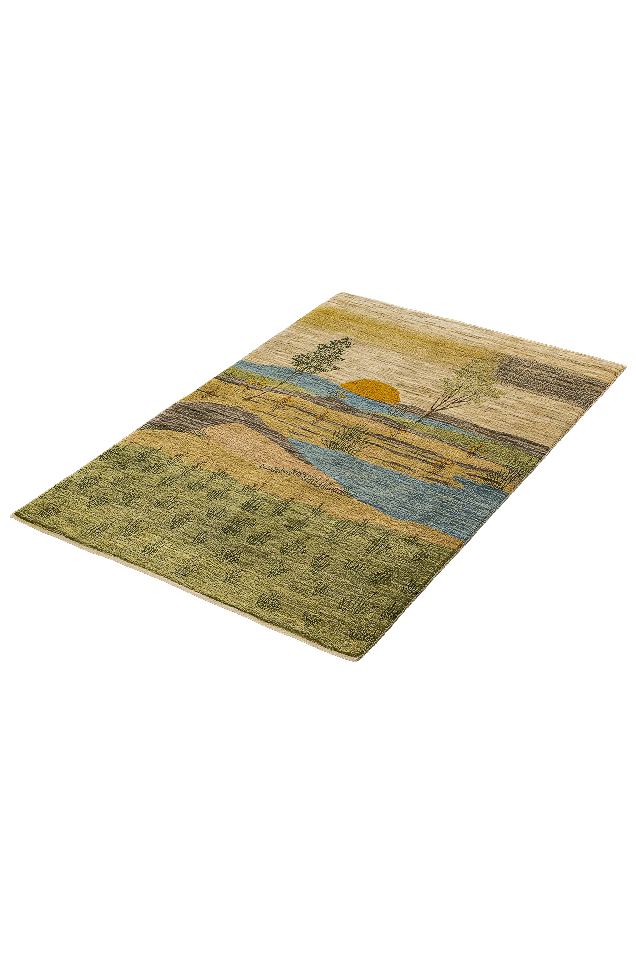 Gabbeh Teppich-Unikat - Abendgold