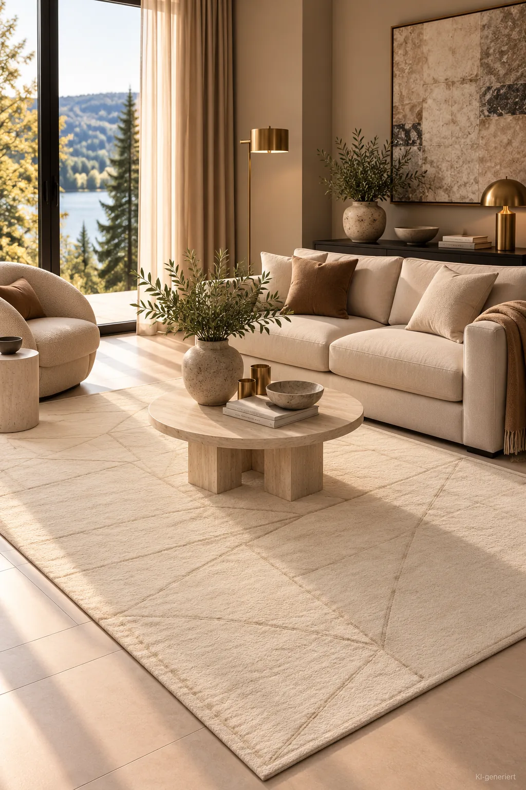 Jordan Collection Designteppich - Ivory Lines