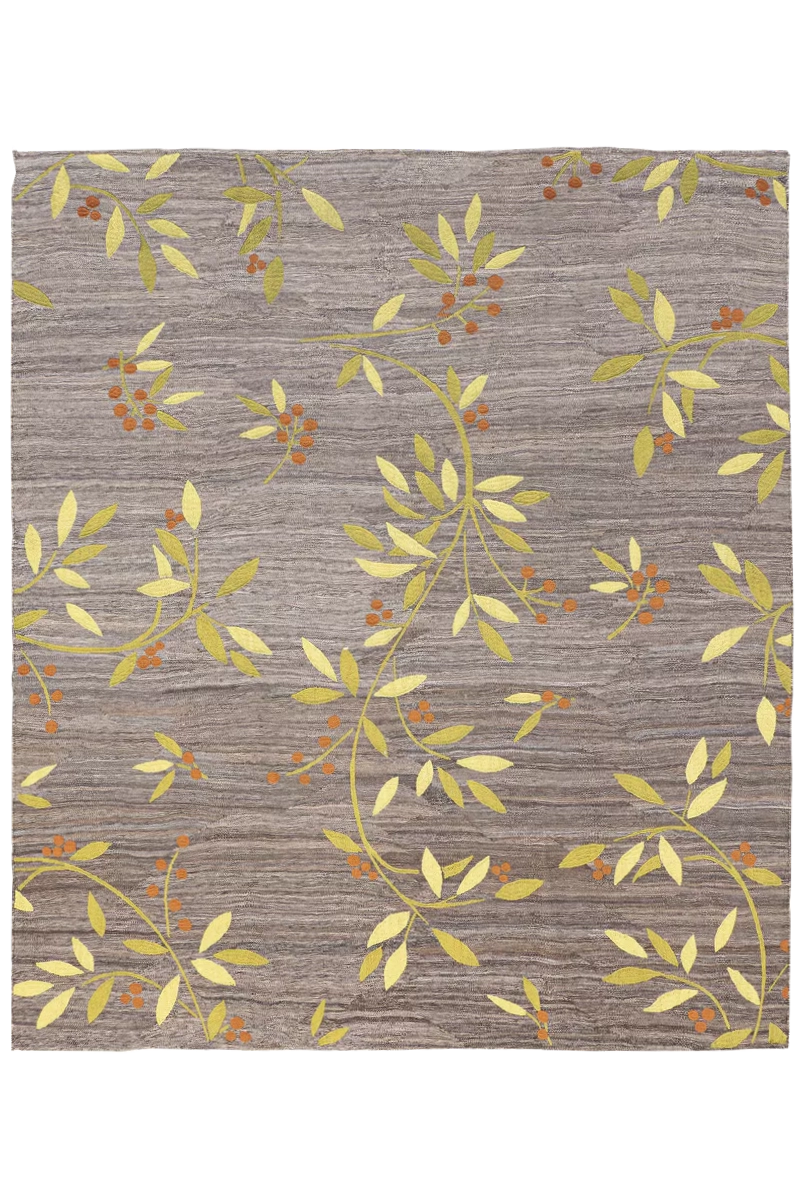 Kelim Teppich-Unikat - Orangenblätter