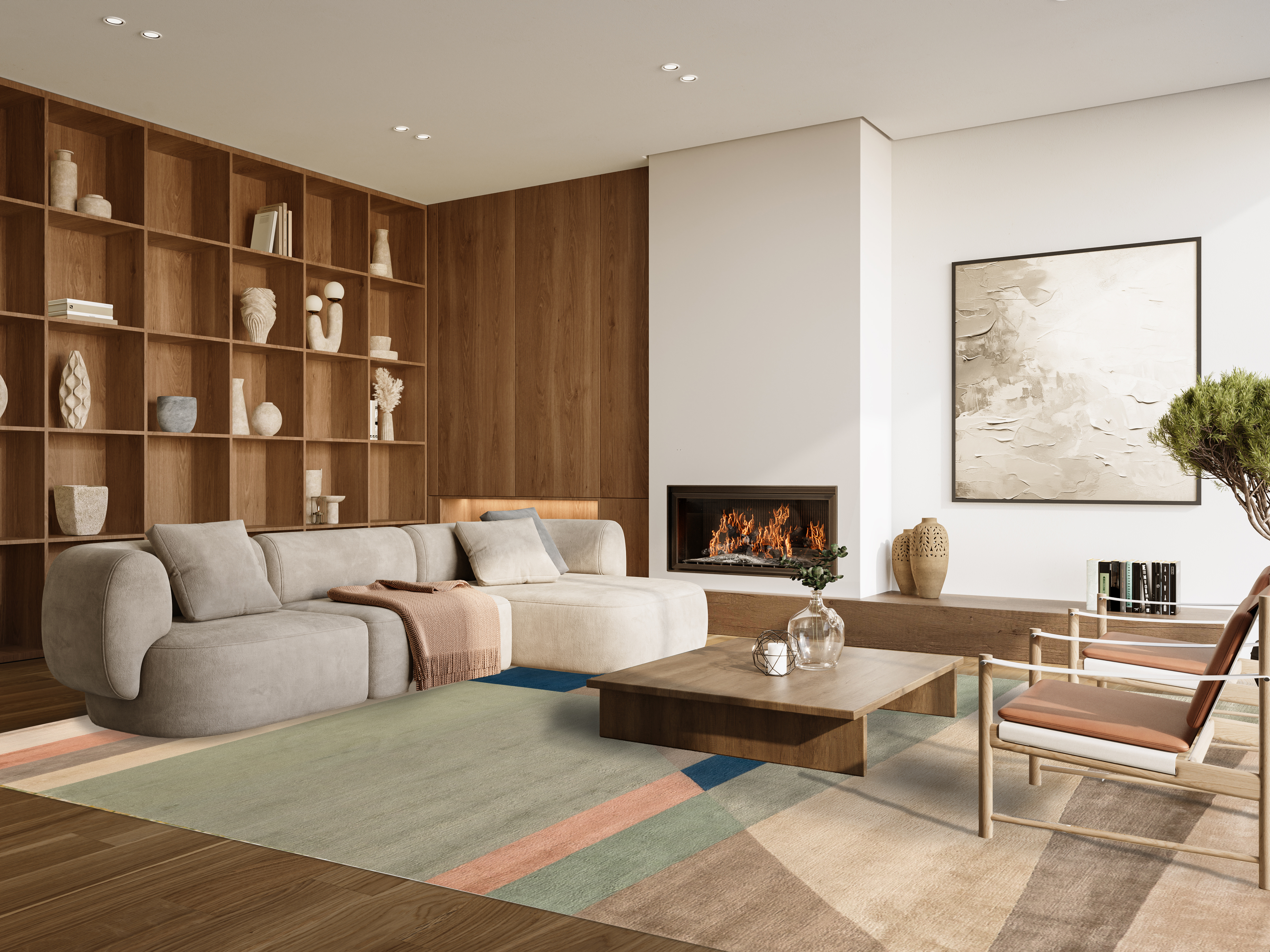 Designteppich Abstract im modernen Wohnraum