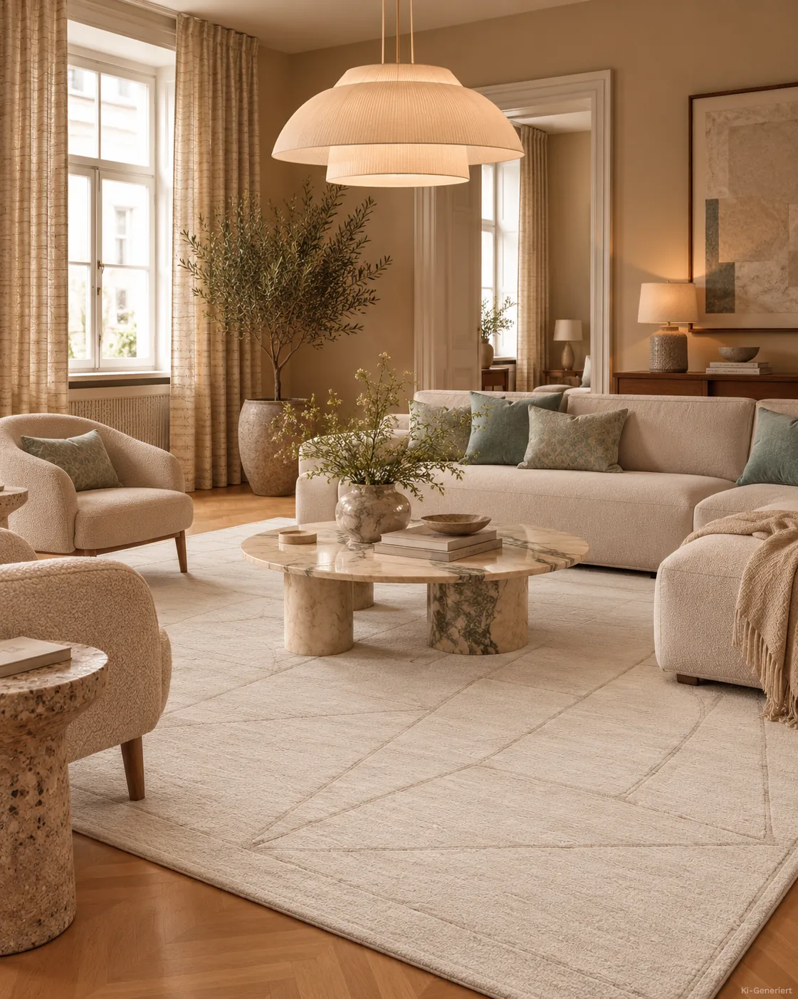 Jordan Collection Designteppich - Ivory Lines