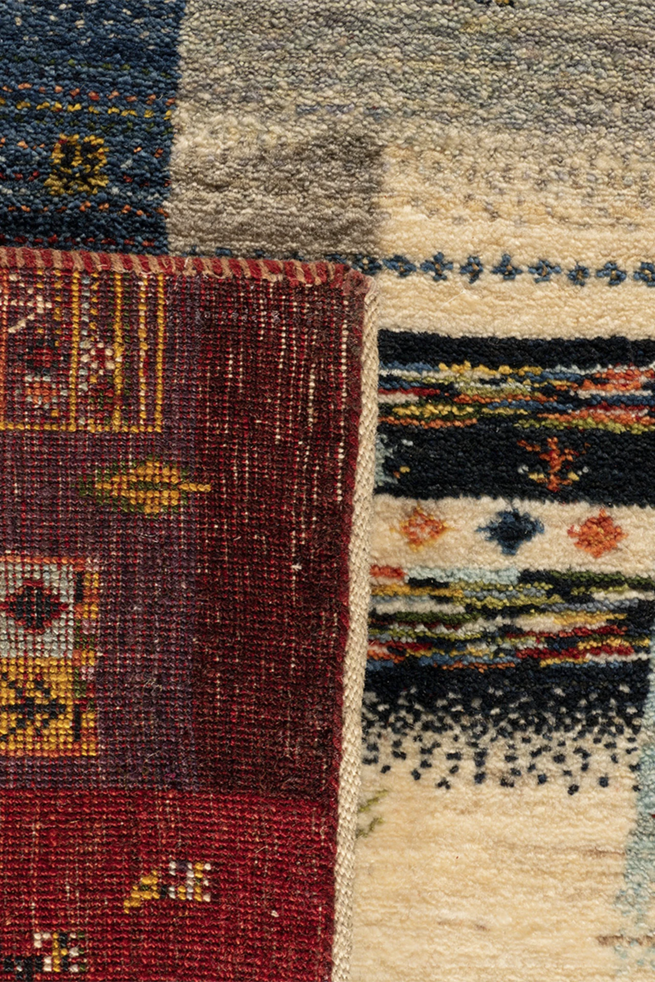 Gabbeh Teppich-Unikat - buntes Dorf