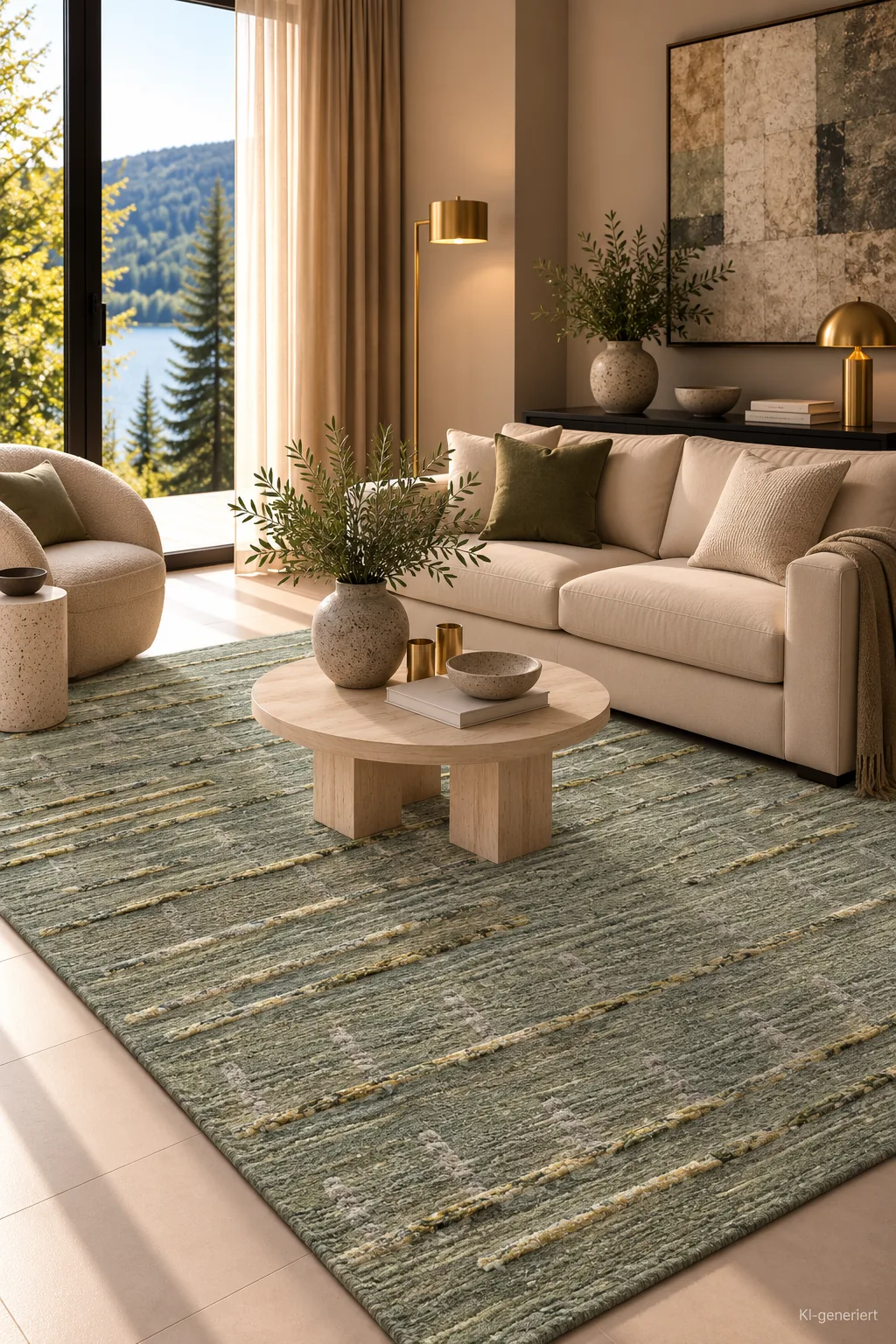 Designteppich Amber Smaragd Green aus der Jordan Collection