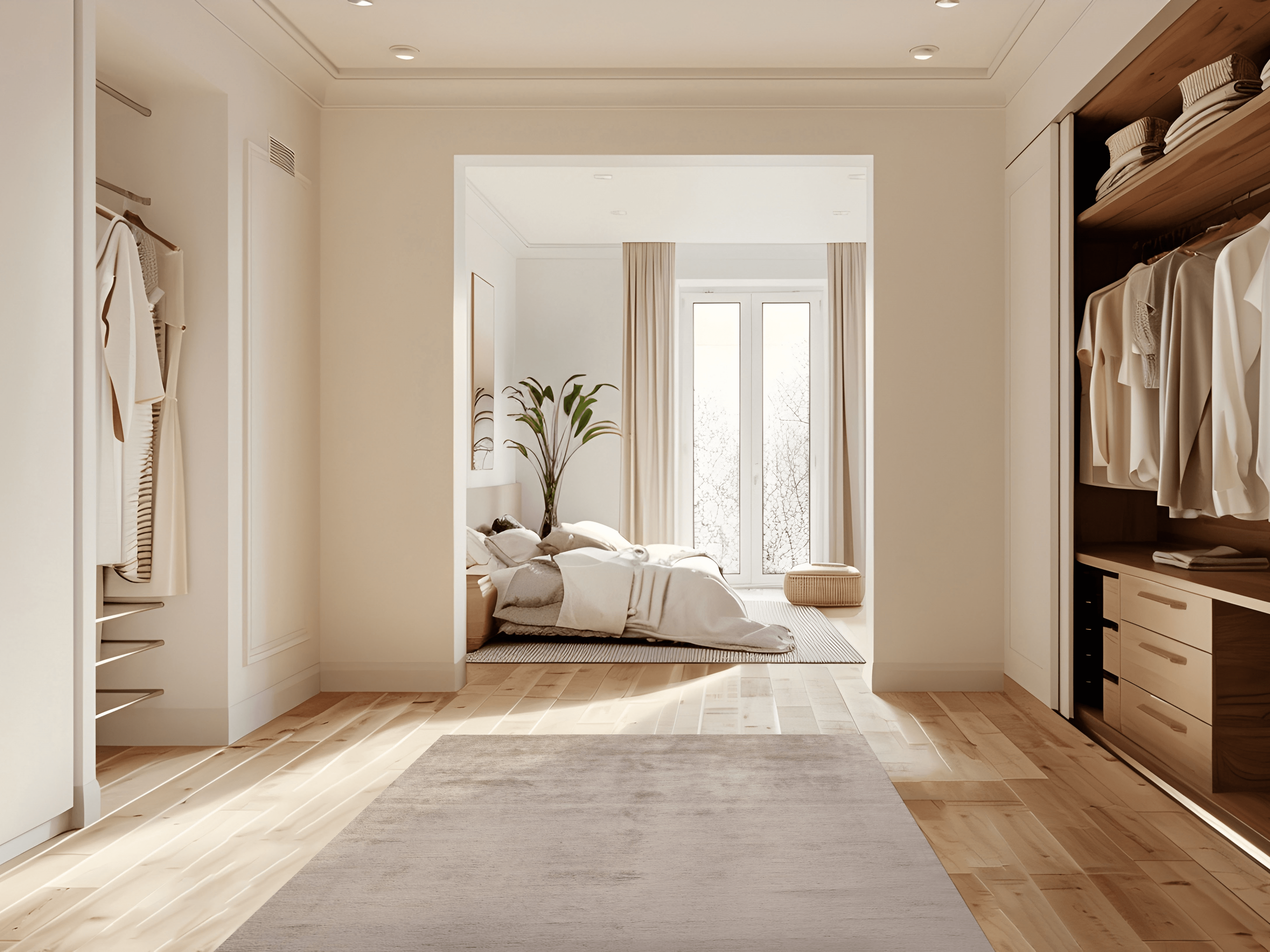 Design-Teppich - Greige