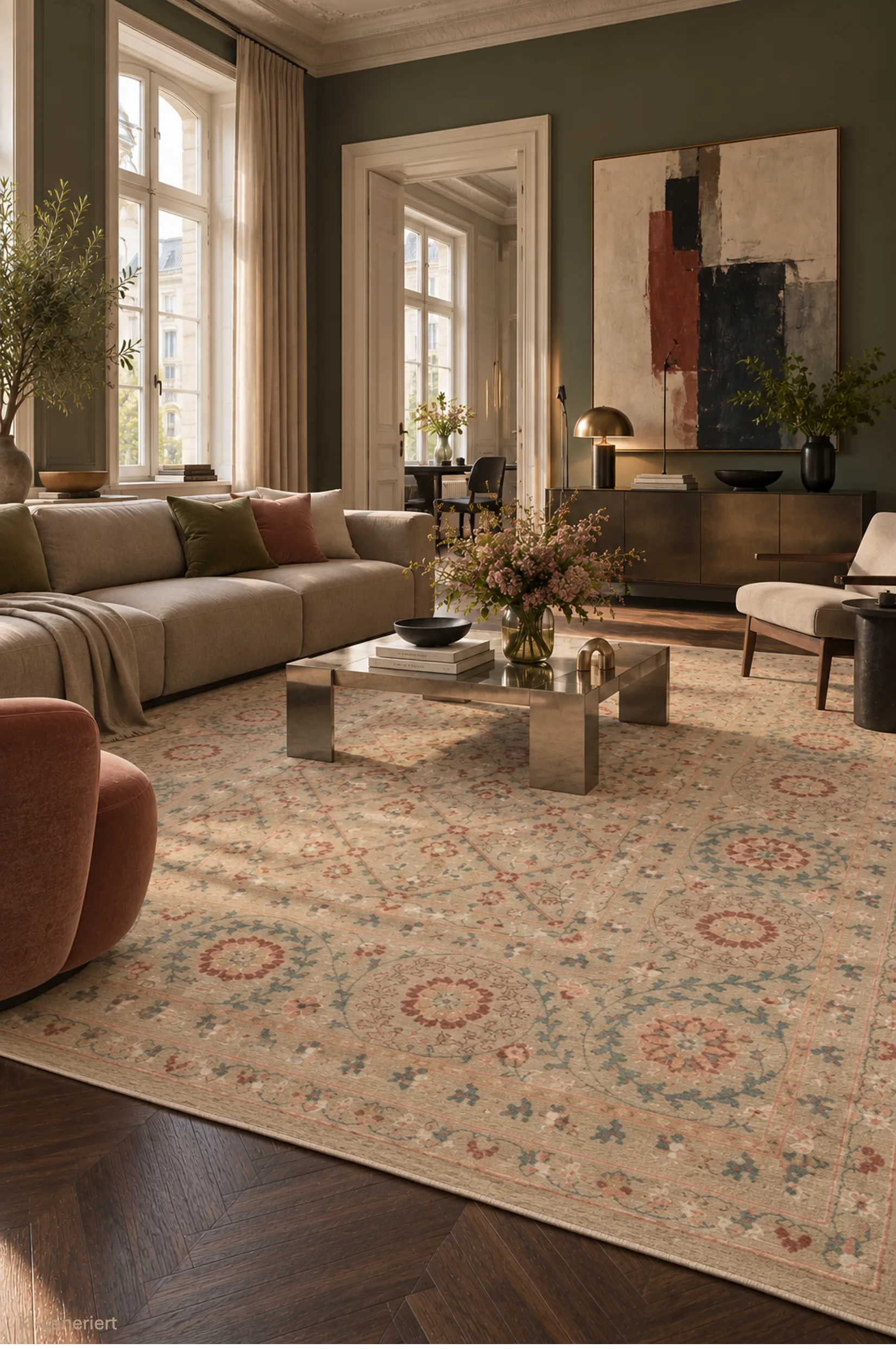 Jordan Collection Designteppich - Modern Flowers