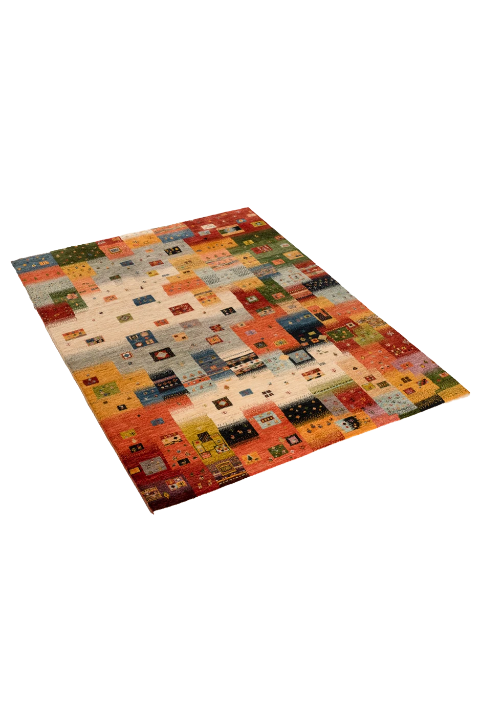 Gabbeh Teppich-Unikat - buntes Dorf
