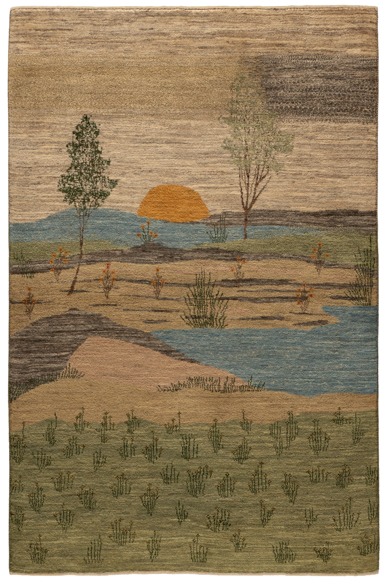 Gabbeh Teppich-Unikat - Abendgold