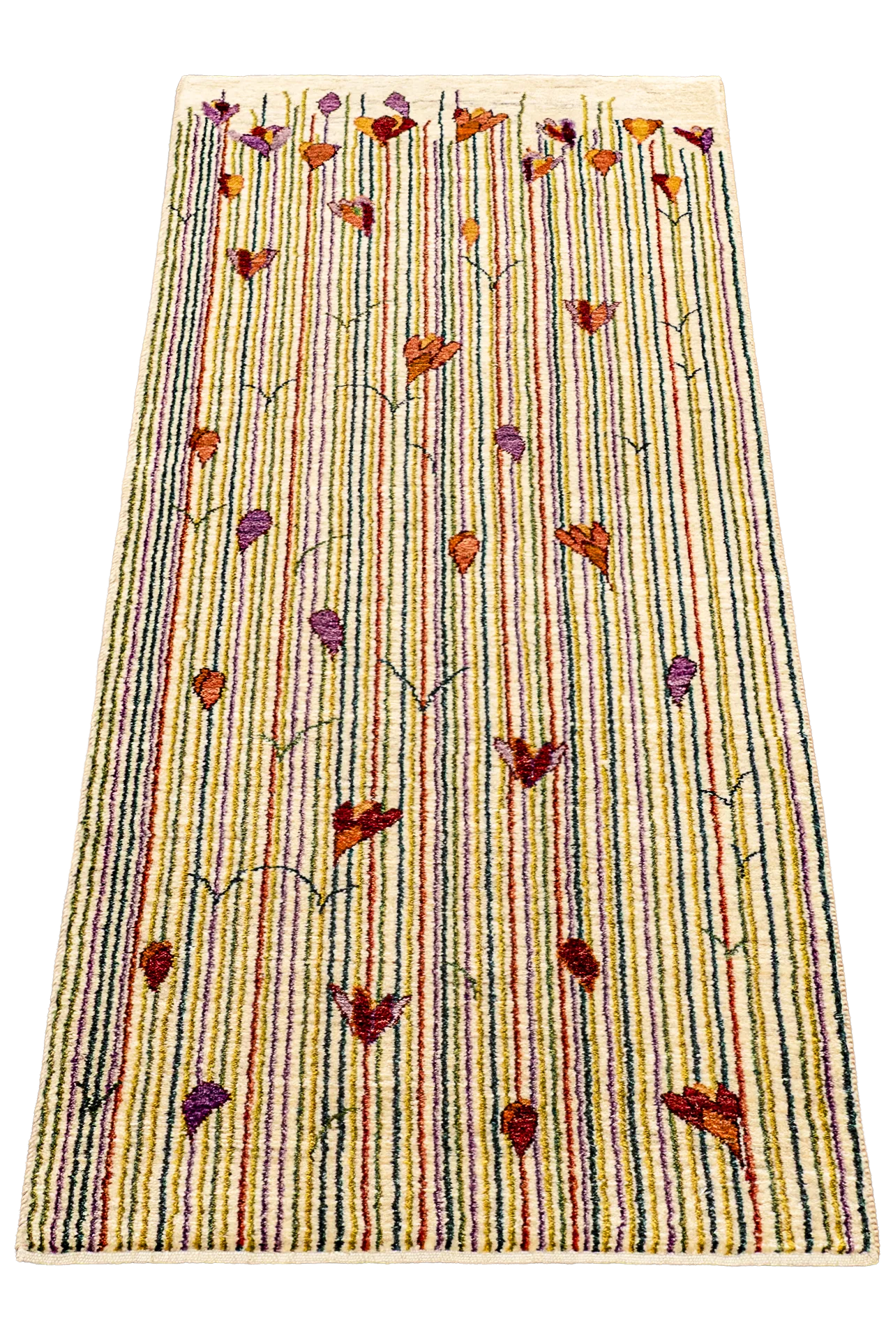 Gabbeh Teppichläufer - Blumenstreifen