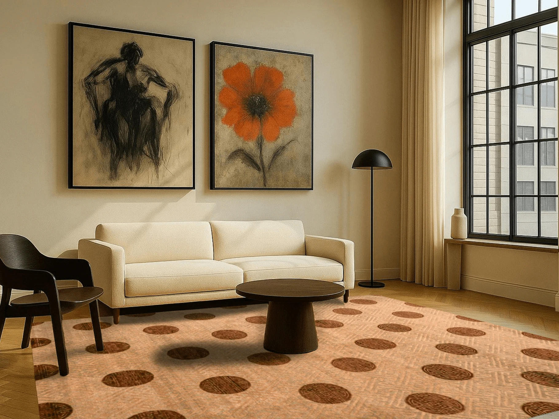 Design-Teppich - Mandala Dots