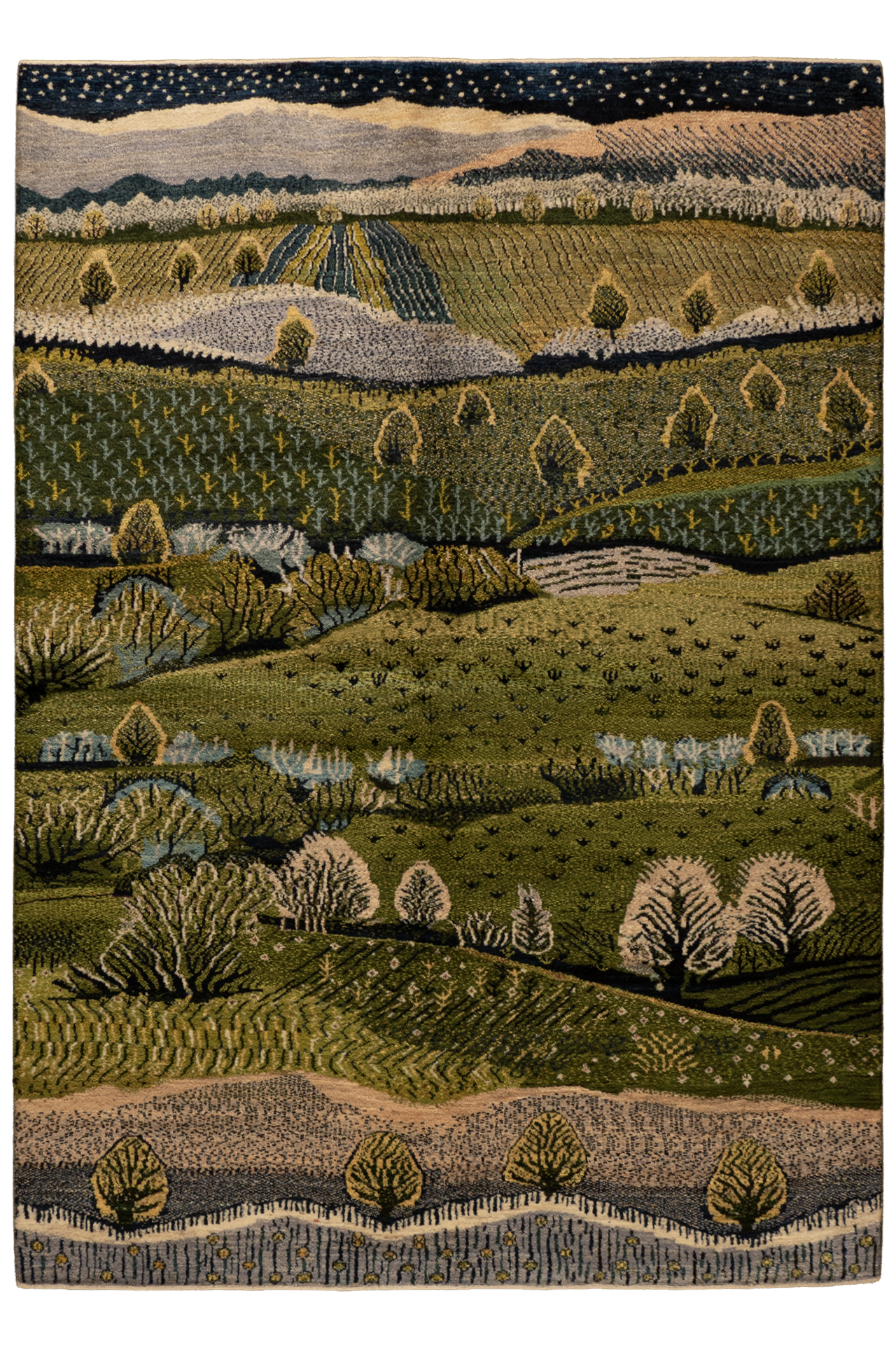 Gabbeh Teppich-Unikat - Frühlingshügel