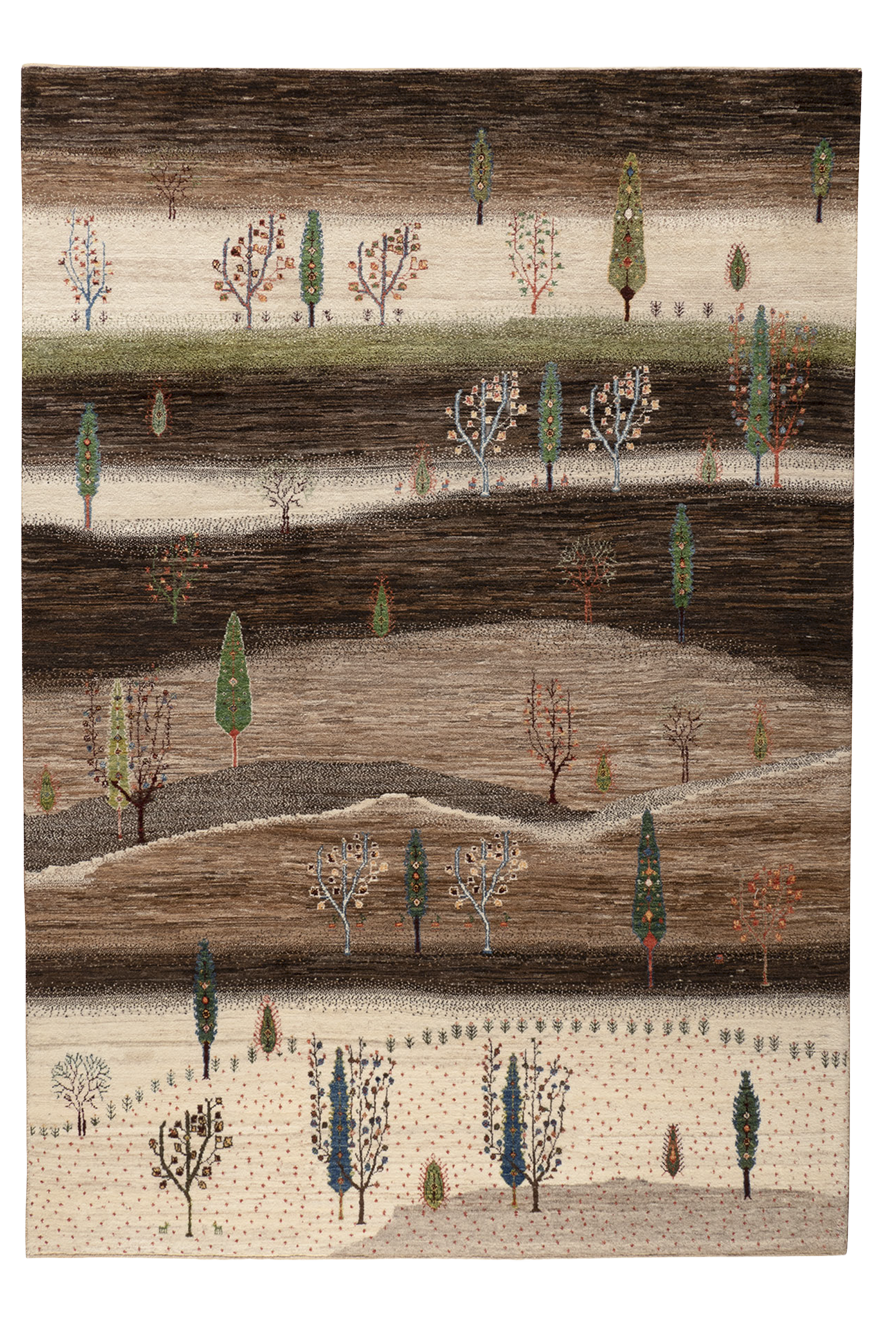 Gabbeh Teppich-Unikat - Gebirgswelten