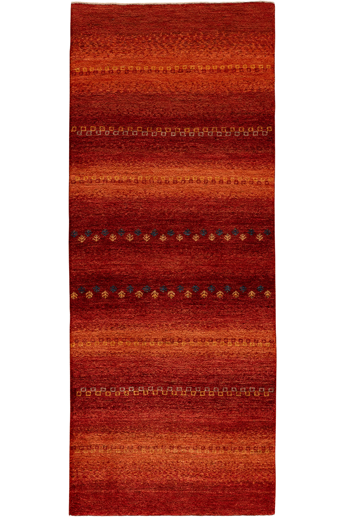 Gabbeh Teppichläufer - rote Mohnblüte