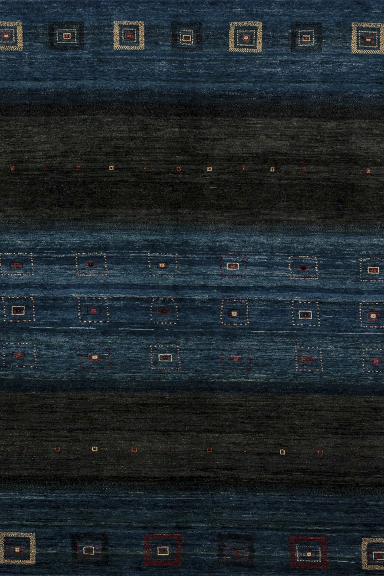 Gabbeh Teppich-Unikat - Dorf bei Nacht