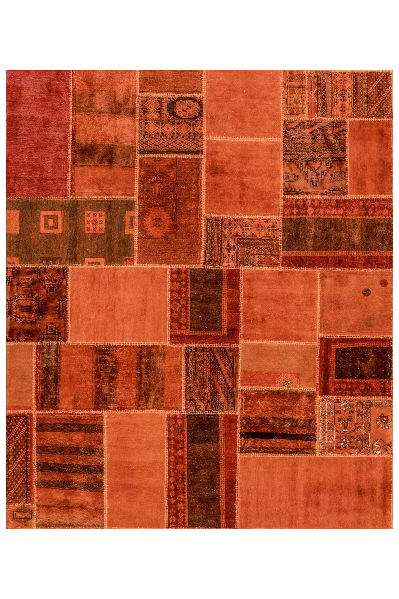Jordan Collection Designteppich - Patchwork Orange