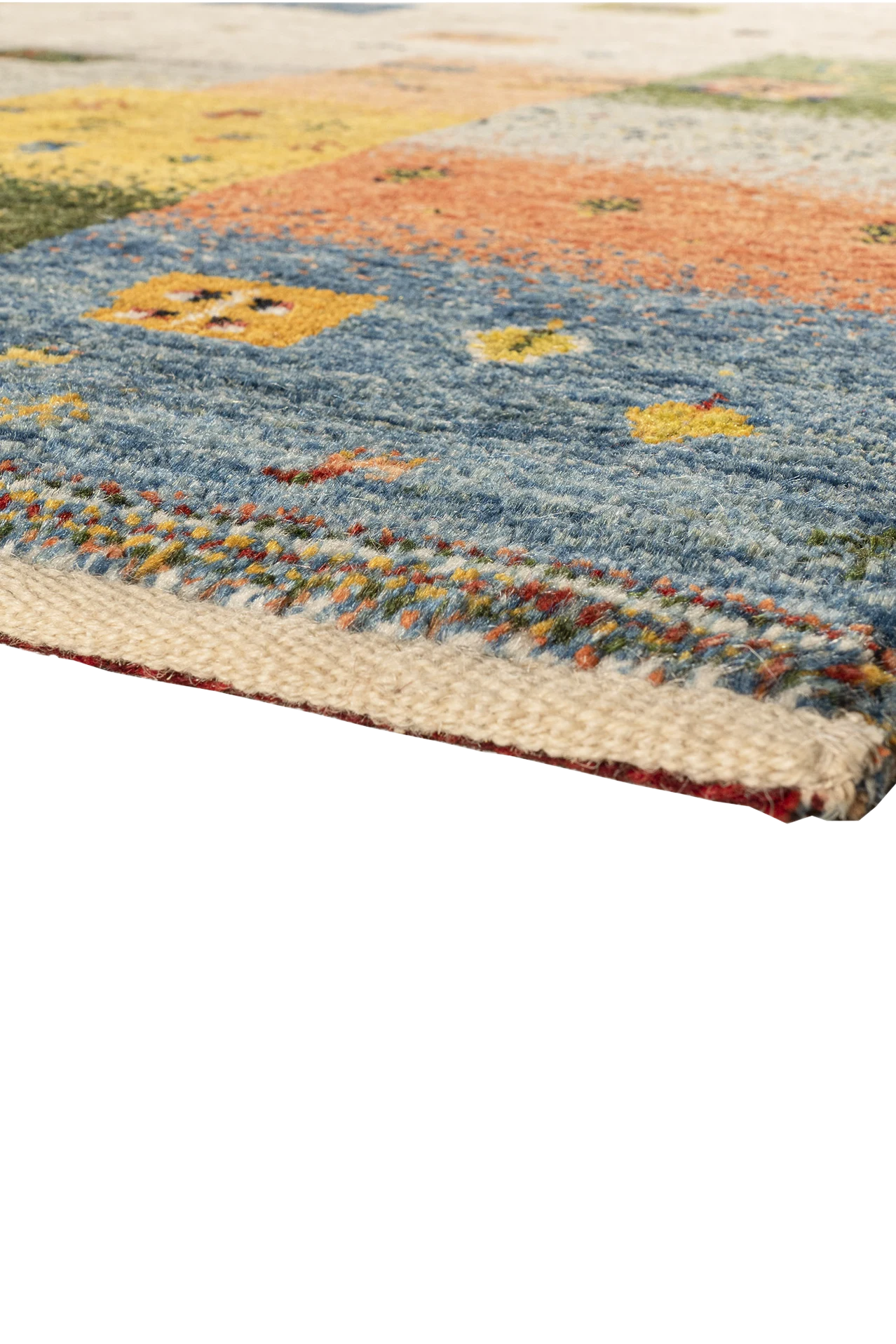 Gabbeh Teppich-Unikat - buntes Dorf