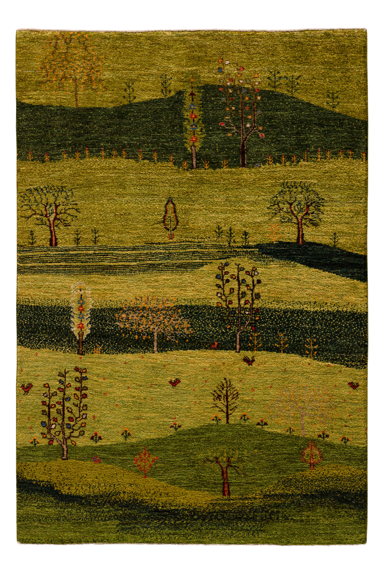 Gabbeh Teppich-Unikat - Grünes Gebirge