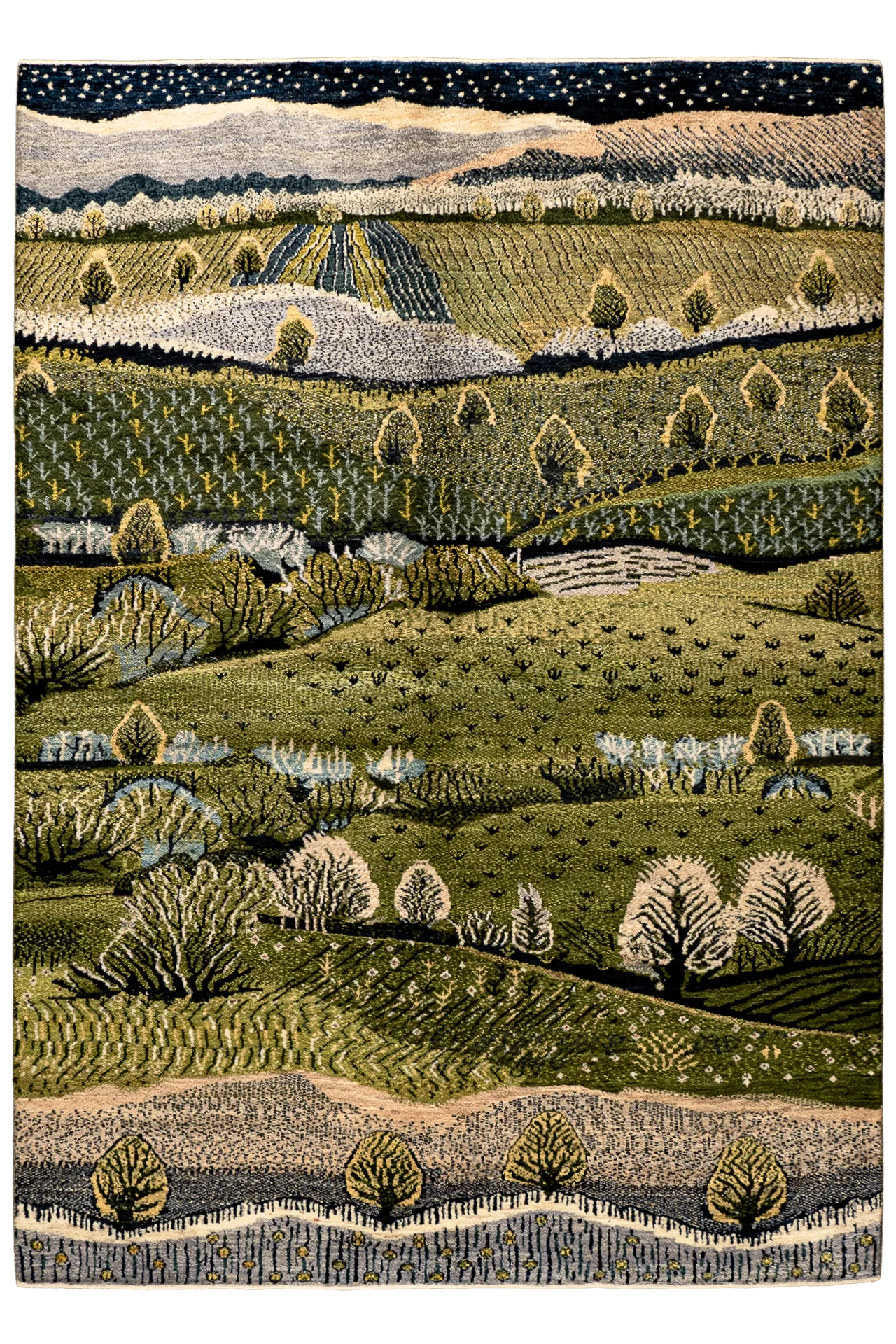 Gabbeh Teppich-Unikat - Frühlingshügel