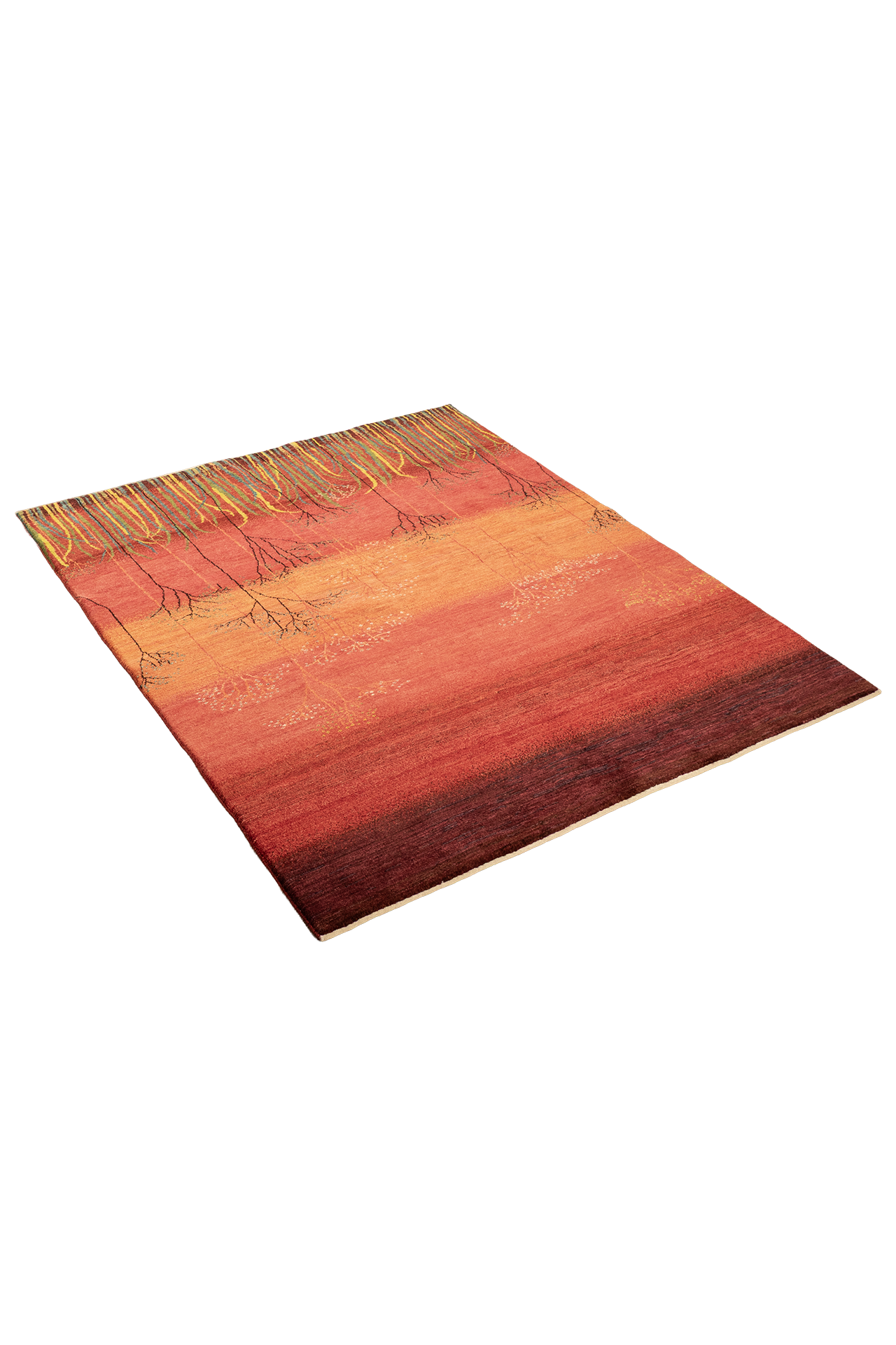 Gabbeh Teppichl-Unikat - Zinnoberpfad